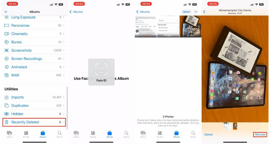 乐安苹果14维修分享 iPhone14 上恢复已删除的照片 