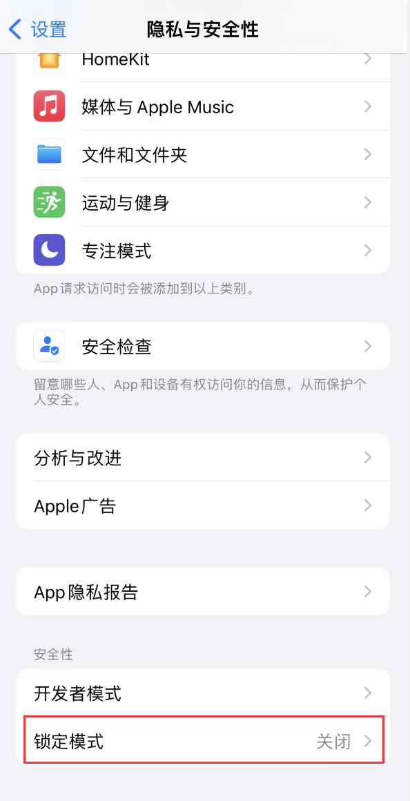 乐安苹果手机维修分享iOS 16 “锁定模式”是什么 