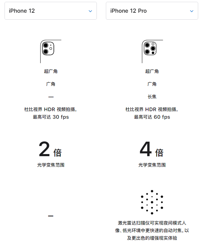 乐安苹果手机维修分享苹果 iPhone 12 与 iPhone 12 Pro 选哪款 